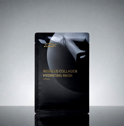 WISHEED Collagen Hydrating Mask pouch, studio shot